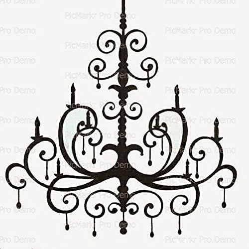 8" Round Cake - Chandelier - Edible Cake or Cupcake Topper - D9948