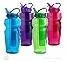 Cool Gear Ez Freeze Water Bottle, 32oz, Solstice - BPA Free - PVC Free - Phthalates Free, Includes Switx® Straw Cleaner - 4 Pack