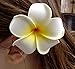 DreamLily Women's Fashion 3 Pcs Hawaiian White Plumeria Flower Foam Hair Clip Balaclavas for Beach