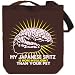 Canvas Tote Bag Brown " MY Japanese Spitz IS MORE INTELLIGENT THAN YOUR PET ! " Dogs