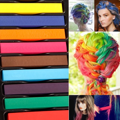 XXL. Farben zum einfärben v... DailyDifferent Haarkreide 24 Farben ...  width=