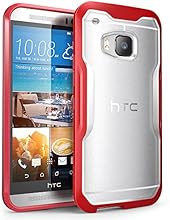 HTC One M9 Case, SUPCASE Unicorn Beetle Series Premium Hybrid Protective Clear Case for HTC One M9 , Retail Package (Frost Clear/Red)