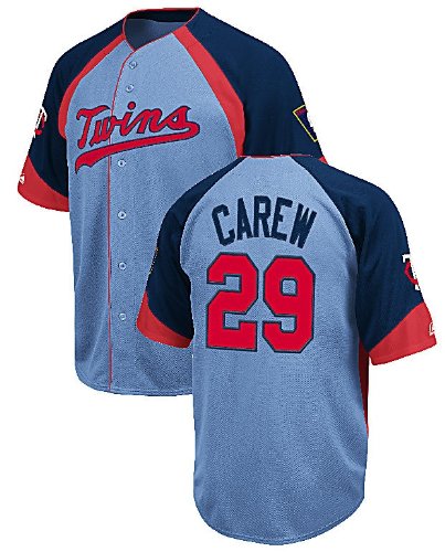 Majestic Rod Carew Minnesota Twins Cooperstown Embroidered Wheelhouse Jersey (S=36)