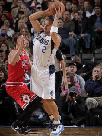 Chicago Bulls v Dallas Mavericks: Jason Kidd and Kyle Korver Photographic Poster Print by Glenn James, 36x48