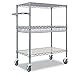 Alera SW543018BA Three-Tier Wire Rolling Cart, 34w X 18d X 40h, Black Anthracite