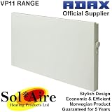 1500 Watt Adax Slimline Wall Mounted Electric Convector Panel Heater + Mechanical Thermostat in White. 1.5Kw 1.5 Kilowatts 1500W Watts.