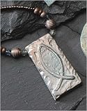 Pack of 6 Sea Of Galilee Ichthus Rectangle Pendant Necklaces