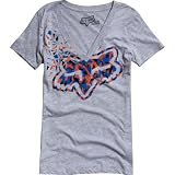 Fox Racing Explosive Vneck Girls Short-Sleeve Casual Wear T-Shirt/Tee w/ Free B&F Heart Sticker Bundle - Heather Grey / Small