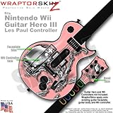 Chrome Skulls on Pink Skin by WraptorSkinz TM fits Nintendo Wii Guitar Hero ....