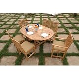 Bahama 7 Piece Oval Extension Table Set and Wilshire Armchair and Chair