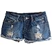 FINEJO Women's Ripped Hole Jeans Shorts Denim Jeans [Apparel]