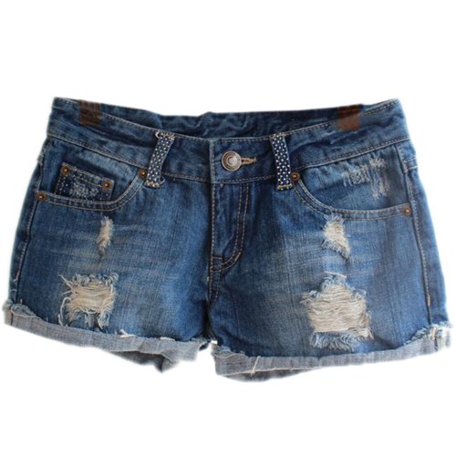 FINEJO Women's Ripped Hole Jeans Shorts Denim Jeans [Apparel]