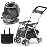 Chicco Keyfit Caddy Stroller with Adventure Cortina Keyfit 30 Infant Car Seat and Fashionable Diaper Bag