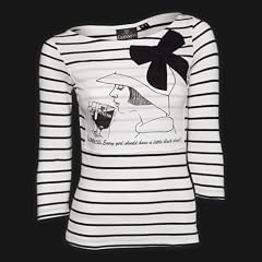 Guinness Striped Lady Bow Patch Ladies Tee