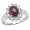 2.95 Carat Genuine Ruby Ovals & Tanzanite Rounds Silver Rhodium Ring