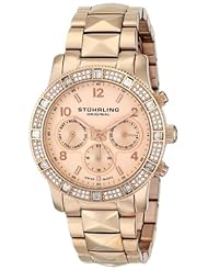 Stuhrling Original Womens 697.03 Symphony Nobilis Analog Display Swiss Quartz Rose Gold Watch