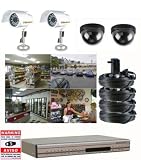 2 IR CCD cameras+2 Dome cameras DVR surveillence system with free surveillance DeCal DVK2502 1M0