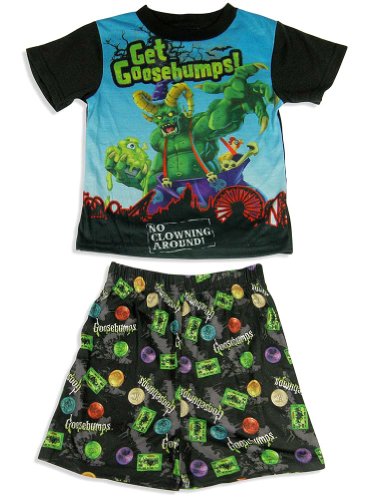 Goosebumps - Boys Short Sleeve Goosebumps Shorty Pajamas, Black, Teal (Size 8)