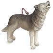 Resin Timber Wolf Christmas Ornament