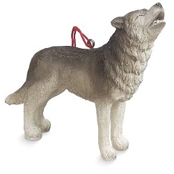 Resin Timber Wolf Christmas Ornament