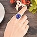 MJartoria Oval Pattern Engraved Antique Silver Color Retro Style Color Changing Mood Emotion Feeling Ring