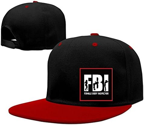 Unisex LunaCp FBI Female Body Inspector Snapback Hats Red One Size