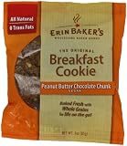 Erin Baker's Breakfast Cookie Peanut Butter Chocolate Chunk, Vegan, 3-Ounce Individually Wrapped Cookies (Pack of 12)