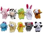 10pcs Velvet Animal Style Finger Pupp...