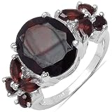 5.90 ct. t.w. Garnet and White Topaz Ring in Sterling Silver
