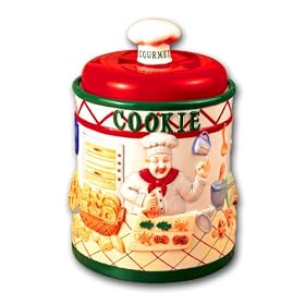 Ceramic Chef Kitchen Table Top Cookie Jar Canister by KKM-Chef