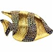 Multi-gemstone Sunfish Brooch Pendant