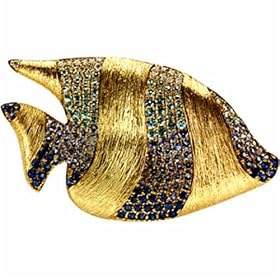 Multi-gemstone Sunfish Brooch Pendant by 