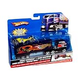 Hot Wheels Truckin Transporter With Car Dark Blue New