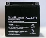 Powerstar Motorcycle Replacement Battery for 14BS, 14-BS, YTX14BS 2 YEAR WARRANTY