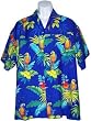 Men's Hawaiian Shirt-Parrots on Royal
