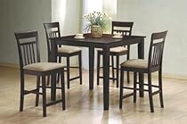 Hot Sale Coaster 5pc Cappuccino Finish Counter Height Dining Table and 4 Barstools Set
