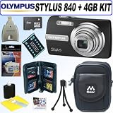 Photo : Olympus Stylus 840 8.0MP Digital Camera (Black) + 4GB Deluxe Accessory Kit