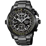 Seiko #SNAB69 Mens Black IP Pilot Slide Rule Bezel Chronograph Alarm Watch by Seiko