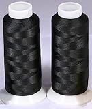 2 Extra Large cones of Black Bobbin Thread - 5000 Mts Each