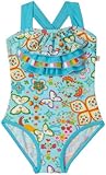 IMAGE OF Floatimini Girls 2-6x Butterflies And Birds Bathing Suit,Turquoise,5