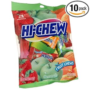 Morinaga Hi-Chew Assorted Fruit Chews, 3.53-Ounce Bags (Pack of 10)