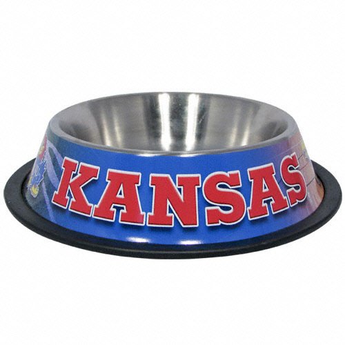 Kansas Jayhawks Stainless Steel Dog Bowl