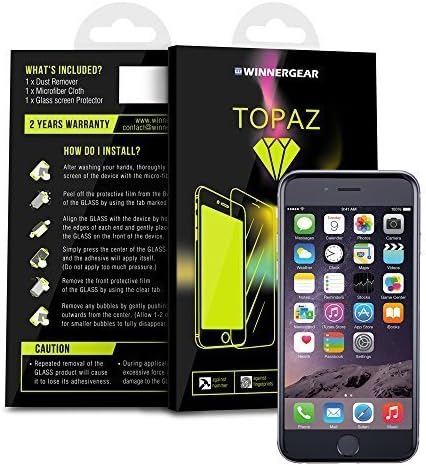 Topaz Glass 3D FillGlass Nanotechnology Screen Protector Black For iPhone 6 / 6S (Black iPhone 6 Plus)