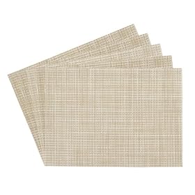 Longport Crossweave Woven Vinyl Placemat, Beige, Set of 4Longport Crossweave Woven Vinyl Placemat, Set of 4