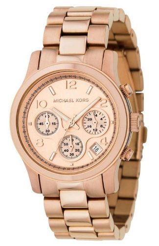 Michael Kors Watch, Women's Rose Gold Plated Stainless Steel Bracelet MK5128