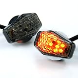 Flush Mount Turn Signals Smoke Lens Amber LED Light For Suzuki B-King GSR600 GSF1250S... by Astra Security