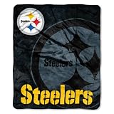 NFL Pittsburgh Steelers 50-Inch by 60-Inch Raschel Plush "Roll Out" Design