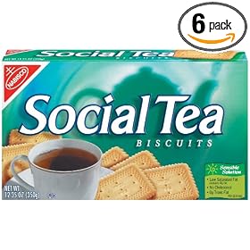 Social Tea Biscuit, 12.35-Ounce Boxes (Pack of 6)