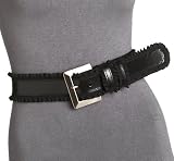 Betsey Johnson Women's Leather With Ruffle Edge Belt