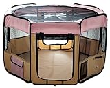 ESK Collection 45" Pet Puppy Dog Playpen Exercise Pen Kennel 600d Oxford Cloth Pink